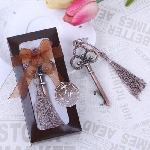 Creative Wedding Favors And Gifts Crown Key Bottle Opener Beer Corkscrew With Tassels LX2778