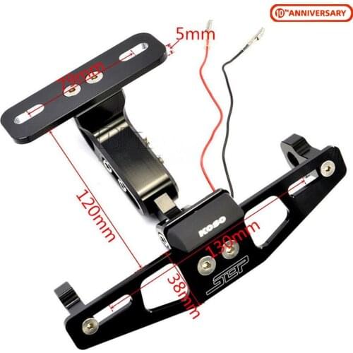 Universal Motorcycle CNC License Registration Plate Holder With LED Light Lamp For Yamaha XMAX 125 MT10 ER6F FZ6 S2 MT09 2017
