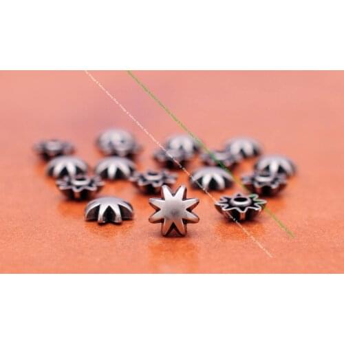 50pc 9*9mm Silver Floral Star Nail Rivet Stud Spots Fastener Concho Rivetback For Leathercraft Belt Wallet Luggage Bag Decor
