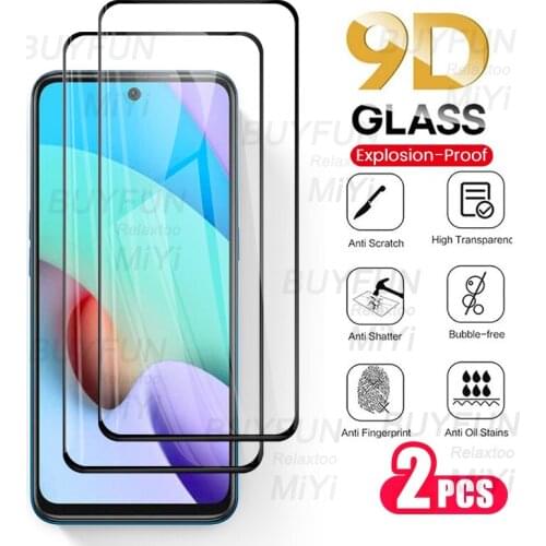 10redmi 2pcs full cover protective glass for xiaomi redmi 10 redmi10 redmy readmi ten armor safty screen protector tremp film 9h