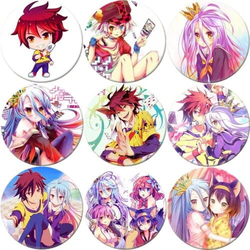New Fashion Japanese Anime NO GAME NO LIFE Brooch Cosplay Badge Backpacks Button Clothes Female Women Party Gift YXRS