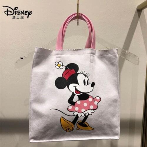 Disney Mickey Mouse Handbag Large Capacity Women Shoulder Bag Cartoon Minnie Hobos Polyester Lady Shopping Bags Fashion Totes