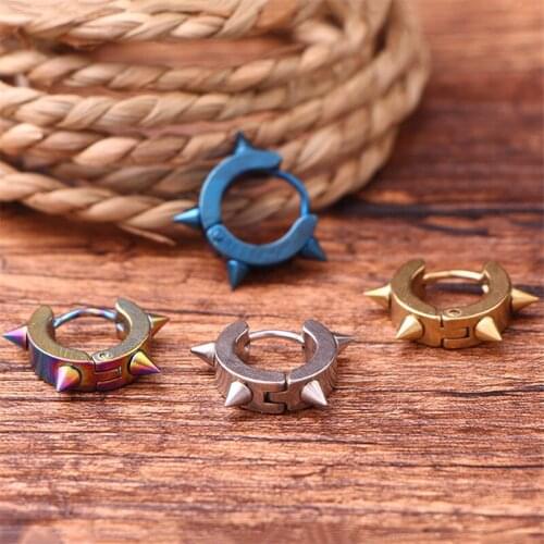 RONGQING 10pair/pack Fashion Earrings Stainless Steel Round Clip Earrings for women man Geometric gift 4*9mm