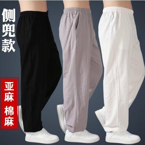 Women Men Yoga Tai Chi Pant Sweatpant Linen Quickly Dry Loose Bloomers Jogger Kungfu Gym Workout Running Casual Pant Sportswear