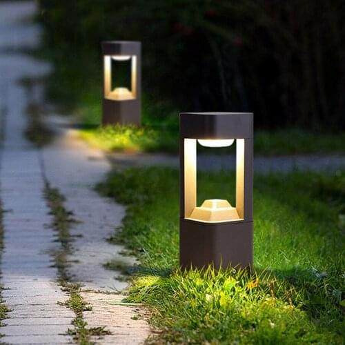 10W LED Outdoor Lawn Lamp Aluminum Villa Garden Landscape Light Community Pillar Light Courtyard Grassland Road Column Lights