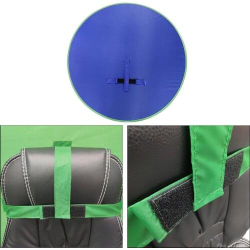 2-in-1 Green Screen Round Cloth Fix on Chair for Zoom Video Photography 142cm 55.91inch Blue Green Screen