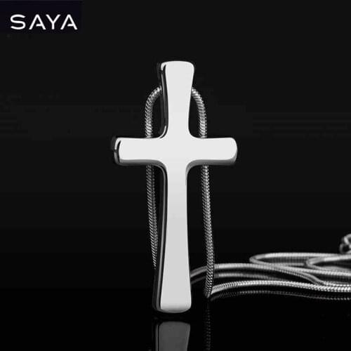 2021 Polished Scratch Proof Cross Tungsten Steel Pendants With Stainless Steel Necklace for Couples Free Shipping, Engraving