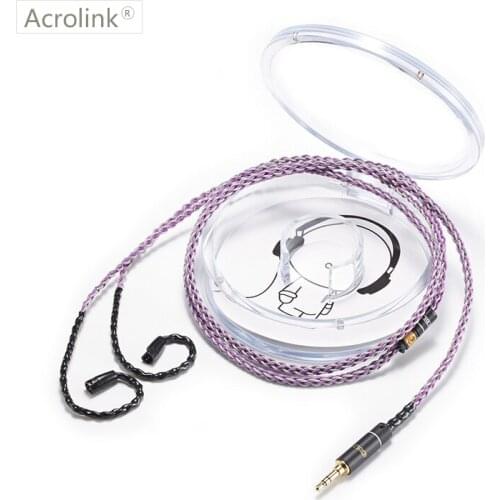 Acrolink 1.2m Upgraded Pcocc silver plated cable with IE80 Interface for 3.5 Plug Detachable Stereo Audio Headphone Cable