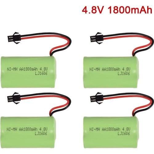 4.8V 1800mah AA Battery For Rc toys Cars Boats Tanks Robots Guns NI-MH Battery SM Plug 4.8V Rechargeable Battery Pack