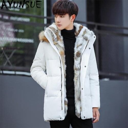 AYUNSUE Down Coat Winter Duck Down Jacket Men Fashions Plus Size Korean White Mens Jackets and Coats Parka Doudoune Homme KJ577