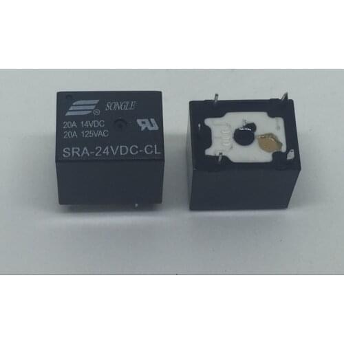 Free Shipping 100% new original relay 10pcs/lot SRA-24VDC-CL T74 20A 5PIN