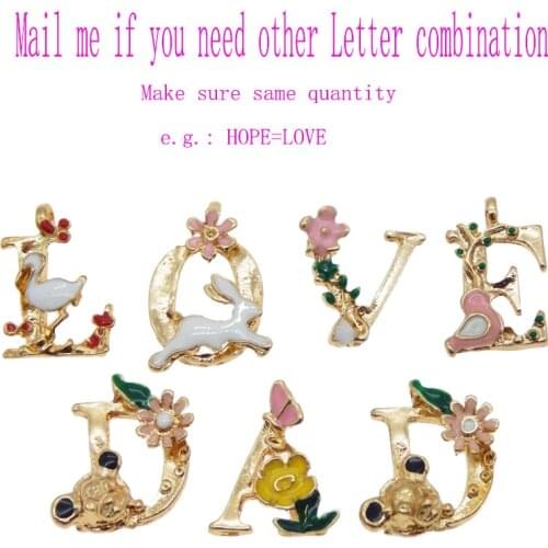 6pcs 26 Alphabet Letter Pendant initial Necklaces Women Fashion Jewelry Chain Necklace Bracelet Charms Handmade Christams Gift