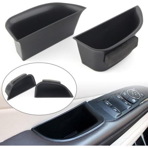 2PCS Black Car Front Door Storage Box Organizer Container Holder For Lincoln MKZ 2014 2015 2016 Left Drive