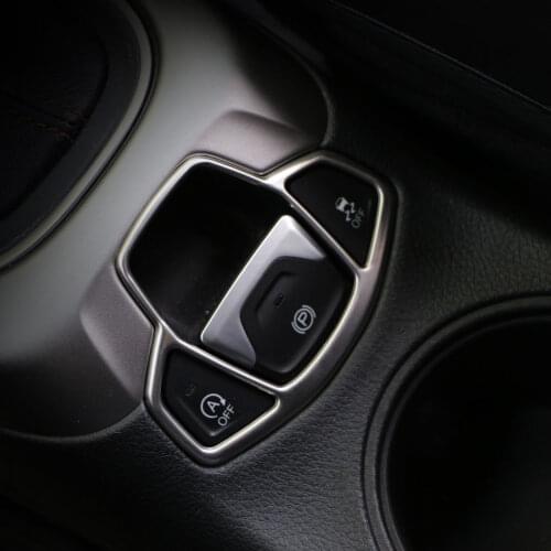 Color My Life Stainless Steel Car Electronic Auto Handbrake Hand Brake Button Panel Trim Cover Sticker for Jeep Compass 2017