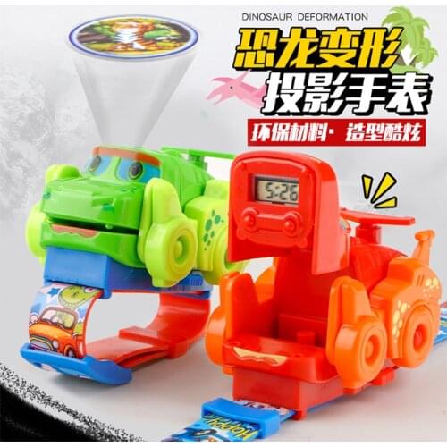 Kids watches New Deformation Watch Dinosaur Toys Can Project Children Watch Cartoon Electronic Watch Cute Dragon watches