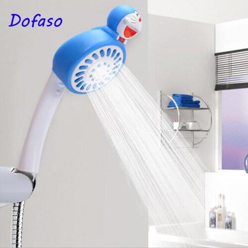 Dofaso ABS plastic Bathroom shower head Classic design Doraemon cartoon baby shower G1/2 rain showerhead gift for Child