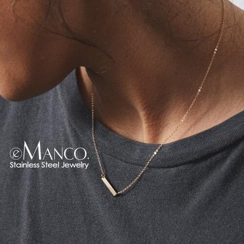 EManco Minimalist Chokers Necklace for women Stainless Steel Necklace women Dainty Gold color Necklaces Jewelry