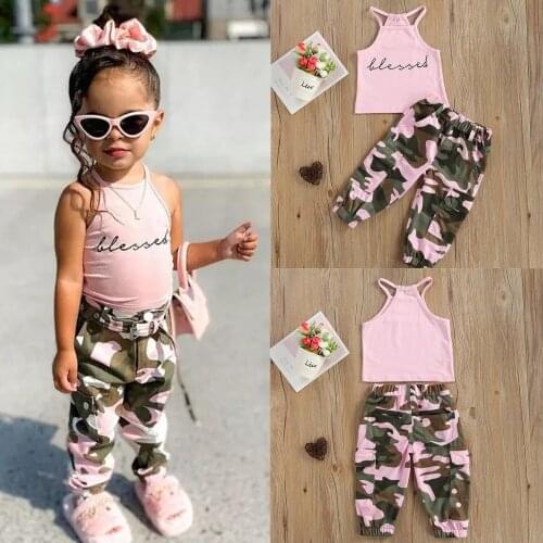Baby Girl Camouflage Pants for Girls Kid Hip Hop Clothing Jazz Dance Wear Costume Children Clothes Outfits Tracksuit Sport Suit