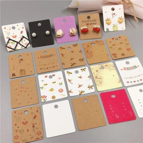 100pcs Earring Card+100pcs Transparent Plastic Bag,For Eardrop/Stud Love Jewelry Packaging Sale Favor Tag Cards