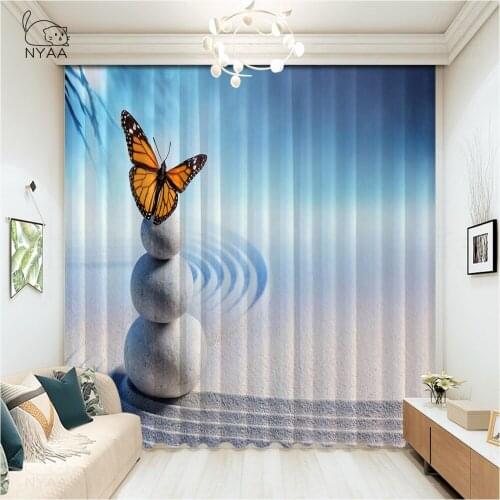 Beautiful Printed Butterfly Curtains Nursery Room ChildrenS Room Wedding Curtain Decoration Japanese Curtains Micro Shading