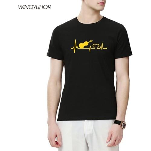 Heartbeat Of Violin Printed T Shirts Mens Short Sleeve O-Neck T Shirt Music Teachers Gift Tops Tee High Quality