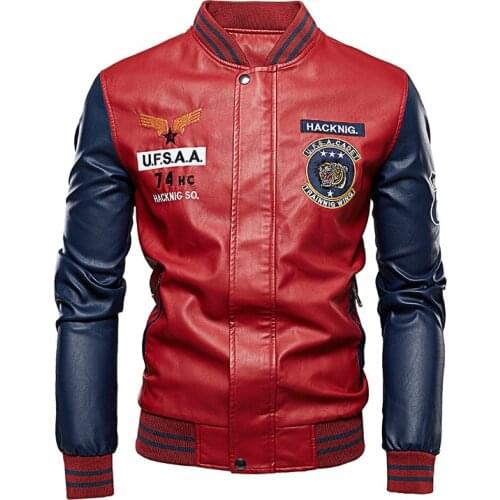 Faux Leather Moto Jackets Mens PU Jacket Leather Coat Autumn Slim Fit Casual Male Embroidery Coats Brand Clothing New 2020
