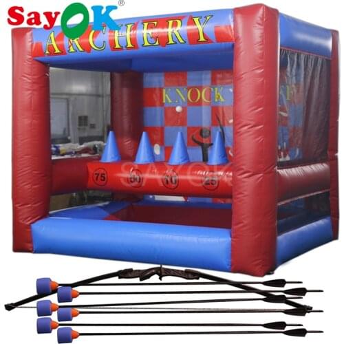 Inflatable Interactive Archery Range Game with Longbow and Arrows Inflatable Archery Target for Kids/Adul