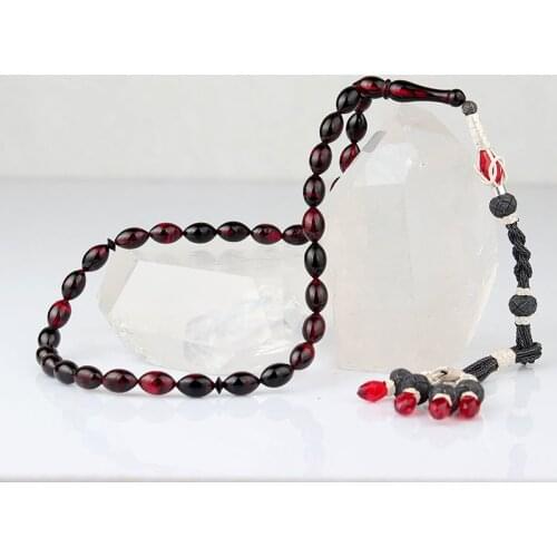 Natural Amber 1000 Silver Kazaz Tassel 33 Bead Prayer Beads Islamic Tasbih Rosary Men Women Meditation Jewelry From Turkey