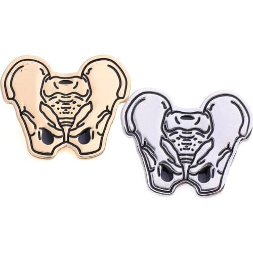 New Pelvis Pin Badge Medical Doctors Nurse Gift Gold Hijab Pin Metal Cute Enamel Brooches Hat Fashion Jewelry Women Accessories