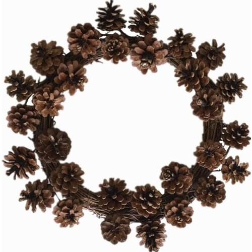 New Christmas Wreath Pinecone Wreath Door Lintel Pendant Living Room Dining Room Decoration Portable Ornaments Party Supplies