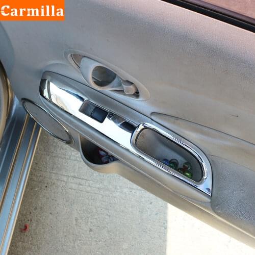 Carmilla Windows Control Panel Cover for Nissan Versa Latio Almera Sunny 2011 - 2017 ABS Chrome Car Windows Lifter Buttons Trim