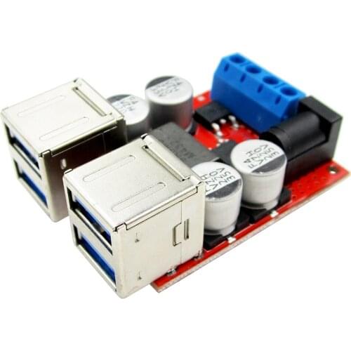 10pcs 8V-35V Turn 5V 8A Four USB Output Power Step-down Module For Android Apple Mobile Phone Charger