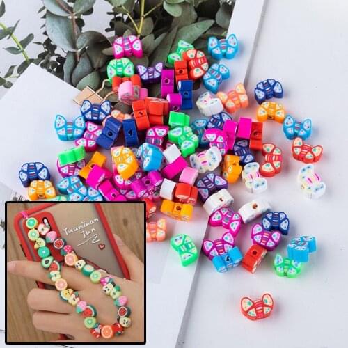 50pcs/Lot Mixed Colors Clay Spacer Beads Fruit Polymer Clay Beads For Jewelry Making DIY Necklace Bracelet Handmade Accessories