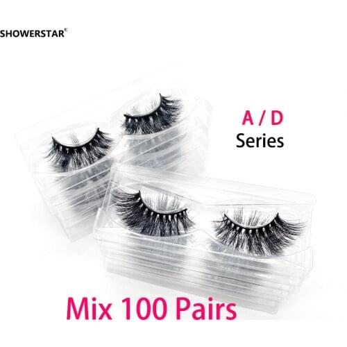 100 Pairs Wholesale Make Up 5D Mink Eyelashes Natural Fluffy Extension Hair Eye Lashes No Box 16~25 MM D08 A14