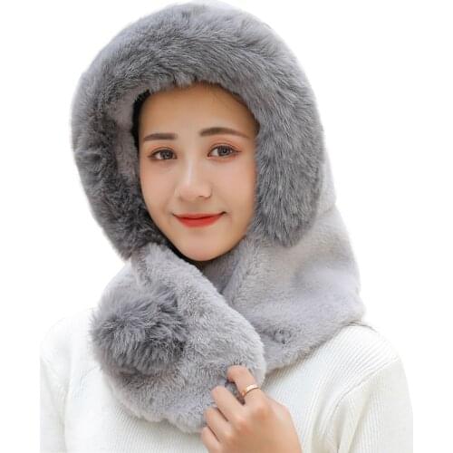 Simple Girl Mink Fur Hats for women Winter Scarf Hat Fashion Elegant Warm Lady Caps New Fur Beanies 56-63CM