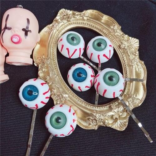 Punk Eyeball Hairpin Harajuku Fashion Charm Funny Hip Hop Nightclub Geometric Cool Hair Accessories For Women Gifts New Party