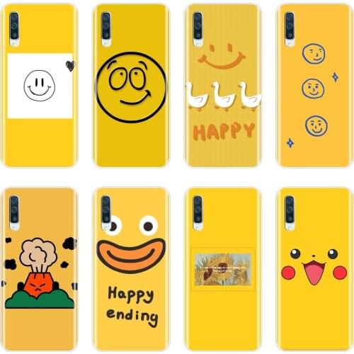 Yellow Cartoon Cute Anime Silicone Phone Case For Samsung Galaxy A10 A20 A30 A40 Soft Back Cover For Samsung A80 A70 A60 A50