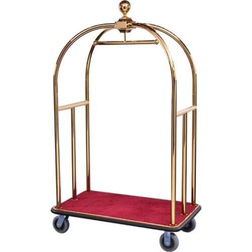 Stainless Steel Hotel Crown Luggage Cart/Birdcage Trolleys Luggage Carts