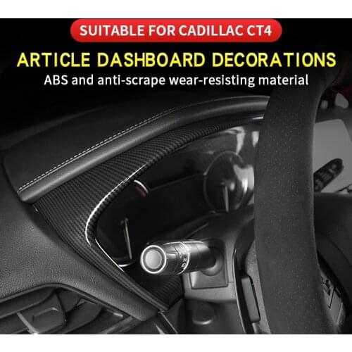 Car Dashboard Decoration Strip For Cadillac CT4 ABS Carbon Fiber Dash Board Frame Trim Interior Modification Sticker