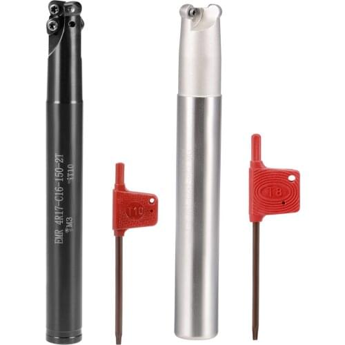 Uxcell Indexable End Mills 1/2 Flute EMR R4/5 with Wrench for Increased Table Feeds High Positive Cutting Geometry 42CrMo