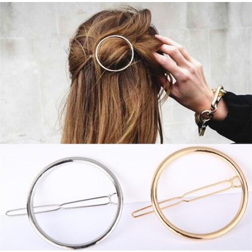 Hot Sale Fashion Hair Clip for Women Round Barrette Stick Hairpin Hair Pins Head Accessories Cheap Wholesale