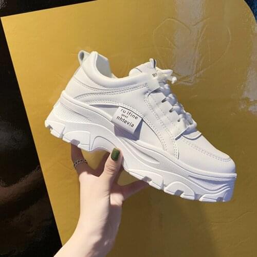 Womens Running Shoes , Thick-soled Sport Shoes , White Skateboarding Shoes , All Match Casual Shoes , Size 35-40
