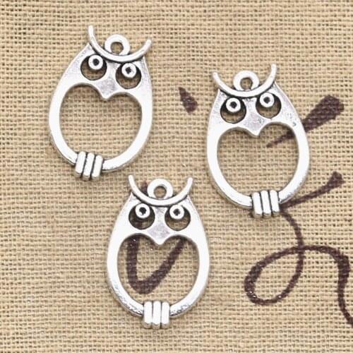 15pcs Charms Owl 22x15mm Antique Making Pendant fit,Vintage Tibetan Silver color,DIY Handmade Jewelry