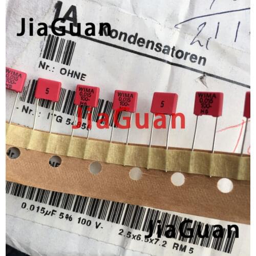 20PCS RED WIMA MKS2 15NF 100V P5MM Original new 0.015UF 5% 153/100V Audio 153 mks-2 15nF/100V 0.015u pcm5