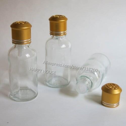 360 x Clear Boston Rond Glass Essential Oil Bottle With Aluminum Lids