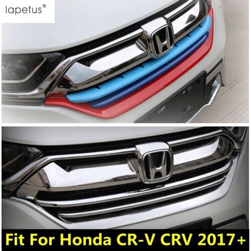 Lapetus Accessories For Honda CR-V CRV 2017 2018 2019 Front Head Center Grille Grill Decoration Panel Molding ABS Cover Kit Trim