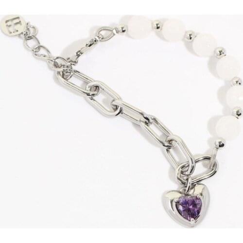 Love Heart Series Metal Style Love Gemstones European and American Minority Designer Bracelets