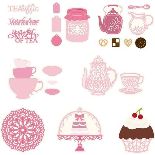 Tea Party Collection Metal Cutting Die Stencil For Scrapbooking Paper Cards Crafts Handmade Embossing Decorative 2019 Newest