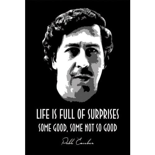 D0307 Pablo Escobar Character Legend Silk Fabric Poster Art Decor Indoor Painting Gift