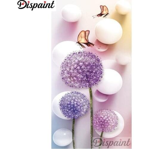 Dispaint 5D Diamond "Color dandelion" Diamond Embroidery Full Round/ Square Diy Diamond Painting Cross Stitch Home Decor A27601